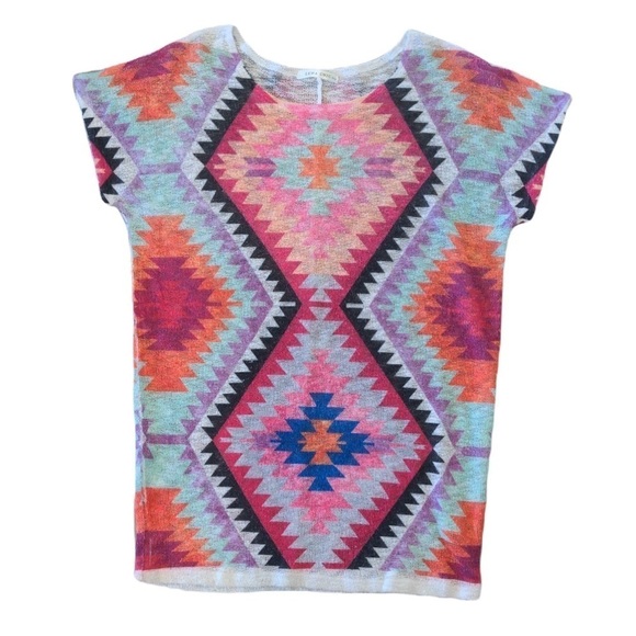 LUNA Chic Tribal Print Knit Tunic Size Small - Picture 4 of 5